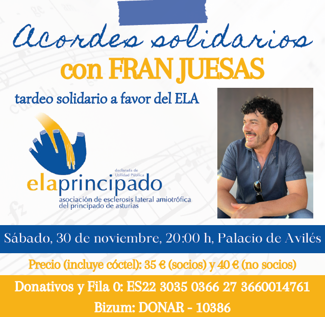 «Acordes Solidarios» con Fran Juesas – Tardeo solidario a favor del ELA