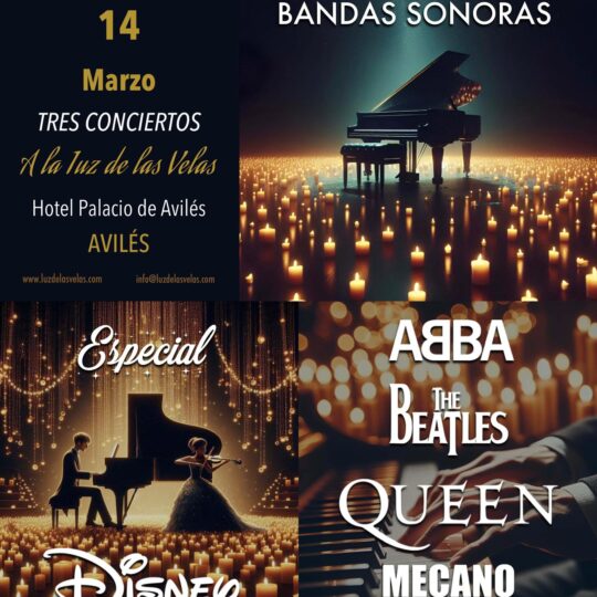 Tres Conciertos «A la luz de las Velas»: Especial Disney, Grandes Bandas Sonoras y Tributo ABBA, The Beatles, Queen y Mecano